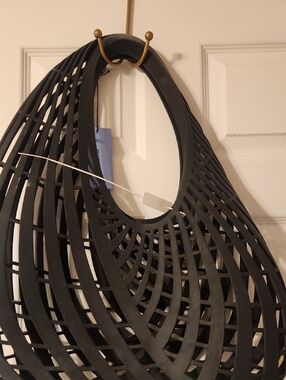 Mugler Black Lattice Cutout Handbag